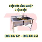Chậu rửa công nghiệp 2 hộc chậu Inox Thái Bình