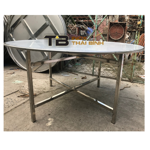 BÀN TRÒN INOX CHỮ THẬP 201