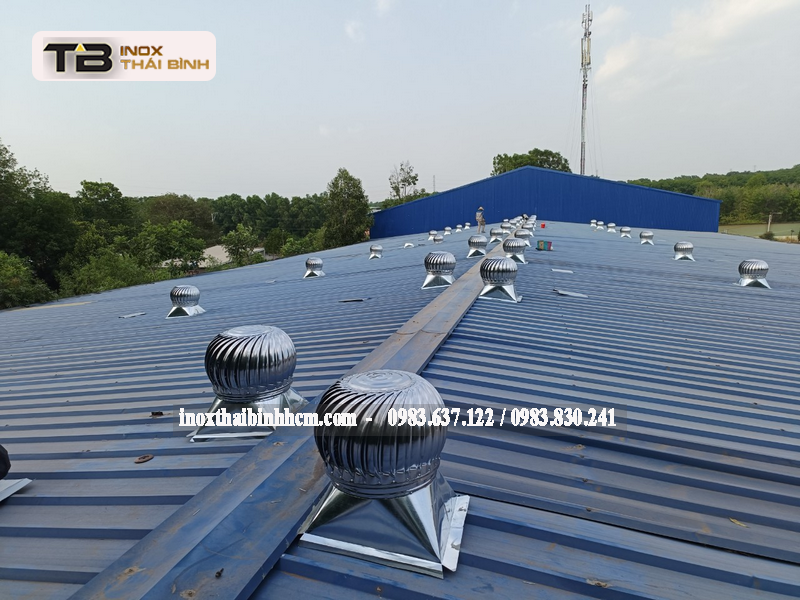 Lắp quả cầu thông gió inox KCN Tân Kim — 0983.637.122 Mr Bình