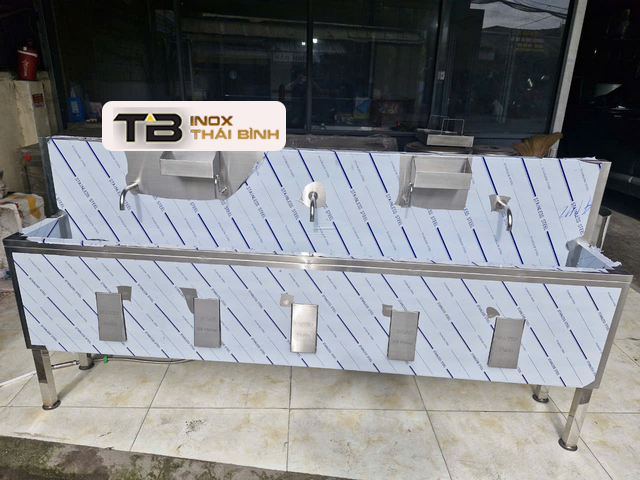 #1 Chậu rửa inox van nhấn gối sx theo yêu cầu
