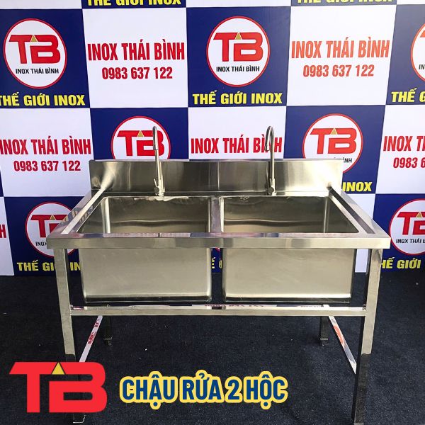 Chậu rửa công nghiệp inox tại Huế Chống gỉ, dễ lắp đặt