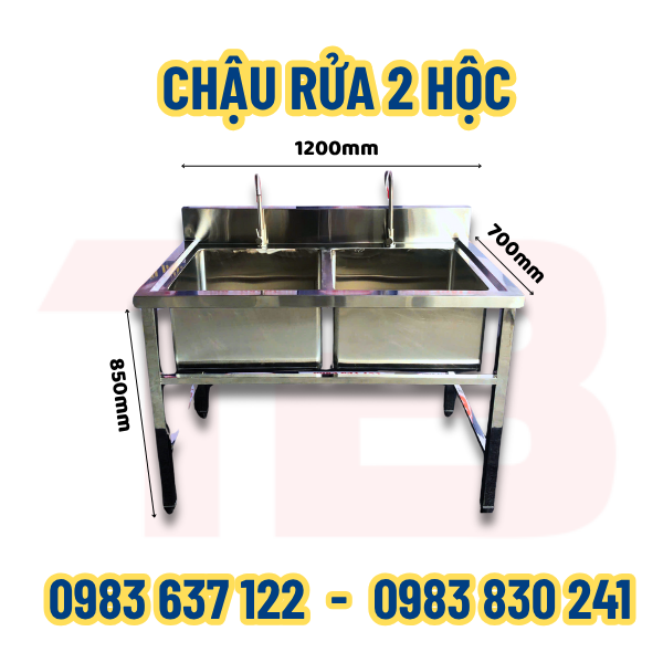 Chậu rửa 2 hộc Inox Thái Bình