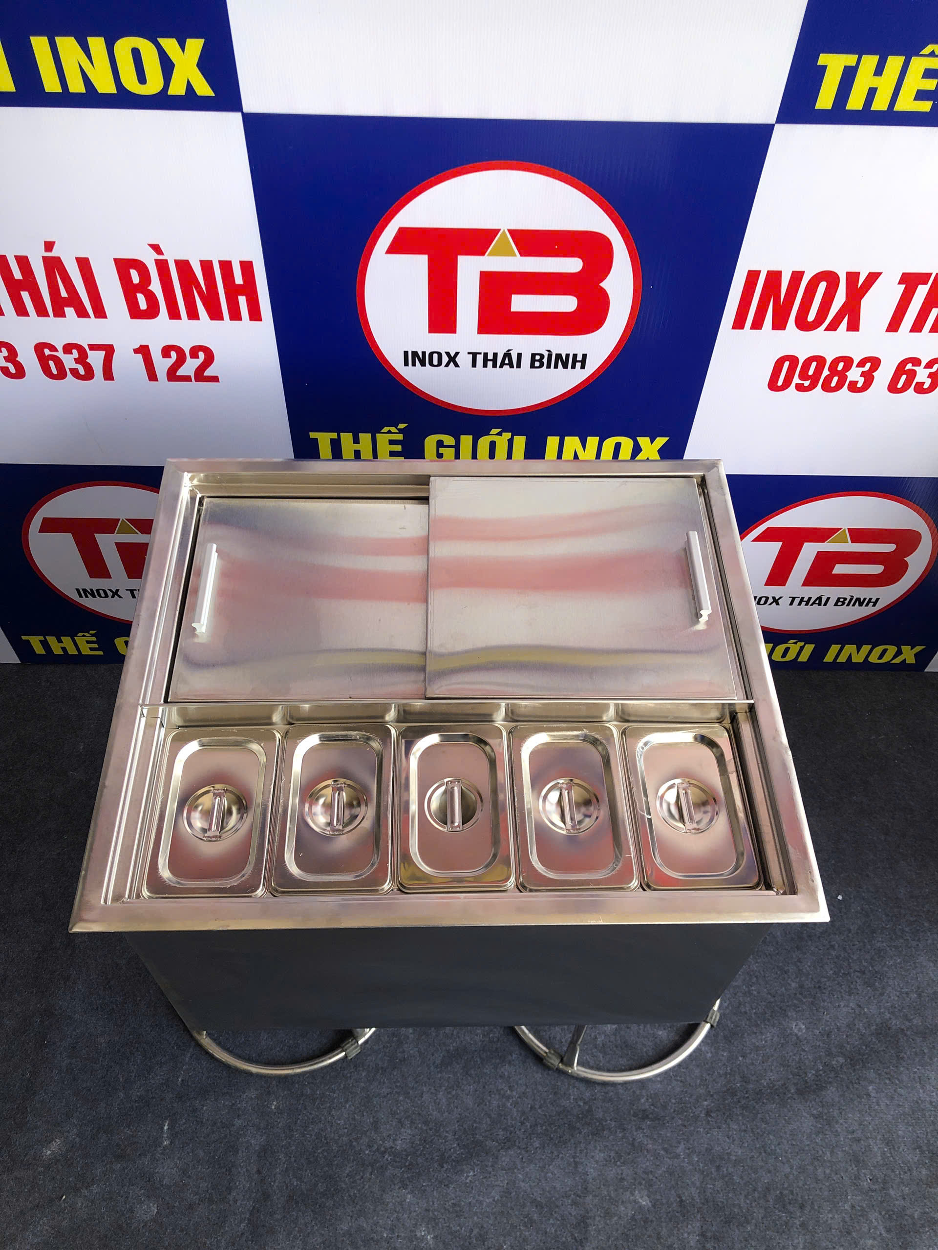 Thùng Đá Khay Topping Inox Quảng Bình – Giảm Lỗ 35% #TOP1