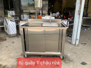Tủ quầy 1 châu rửa gia công theo yêu cầu
