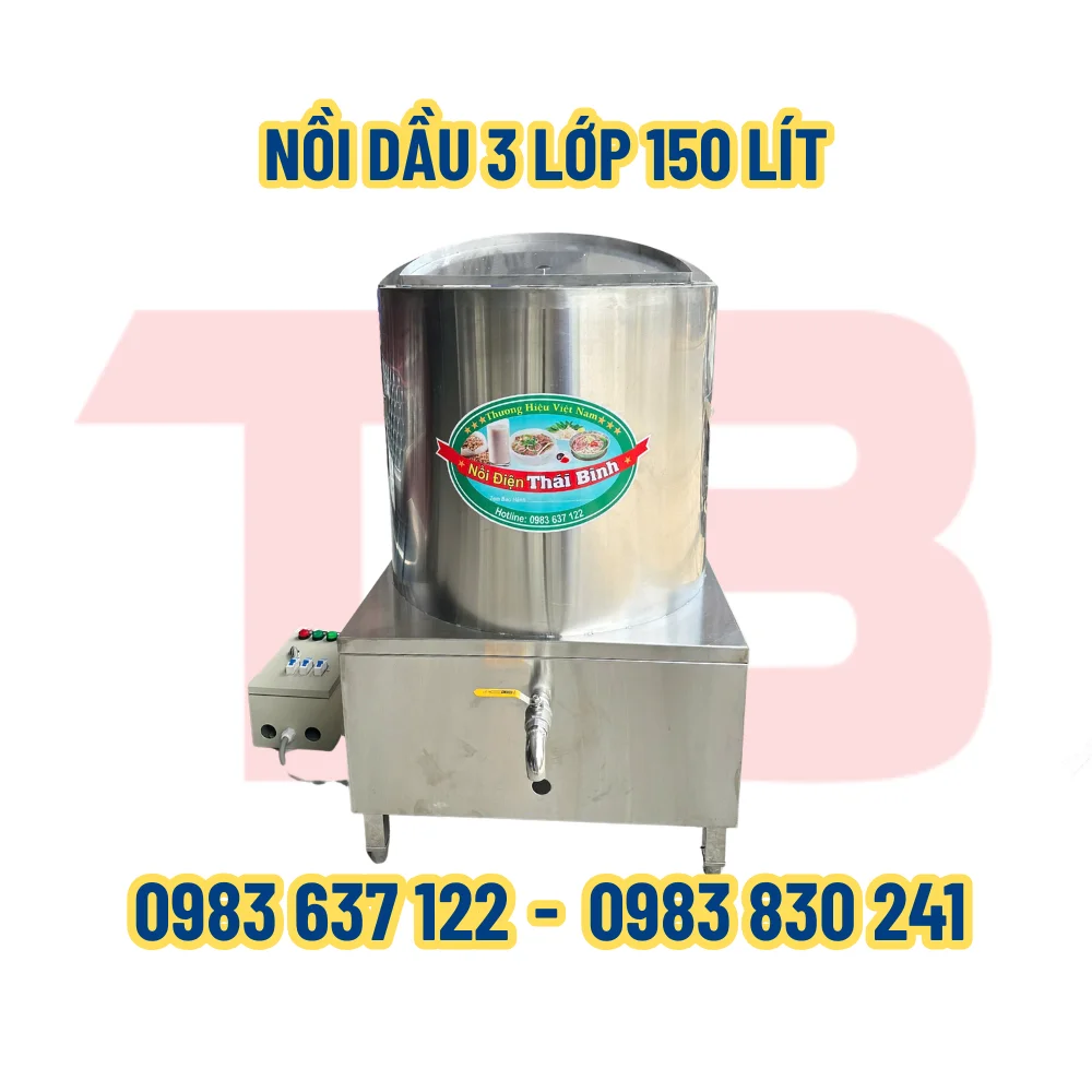 NỒI ĐIỆN 3 LỚP 150 LÍT INOX 304